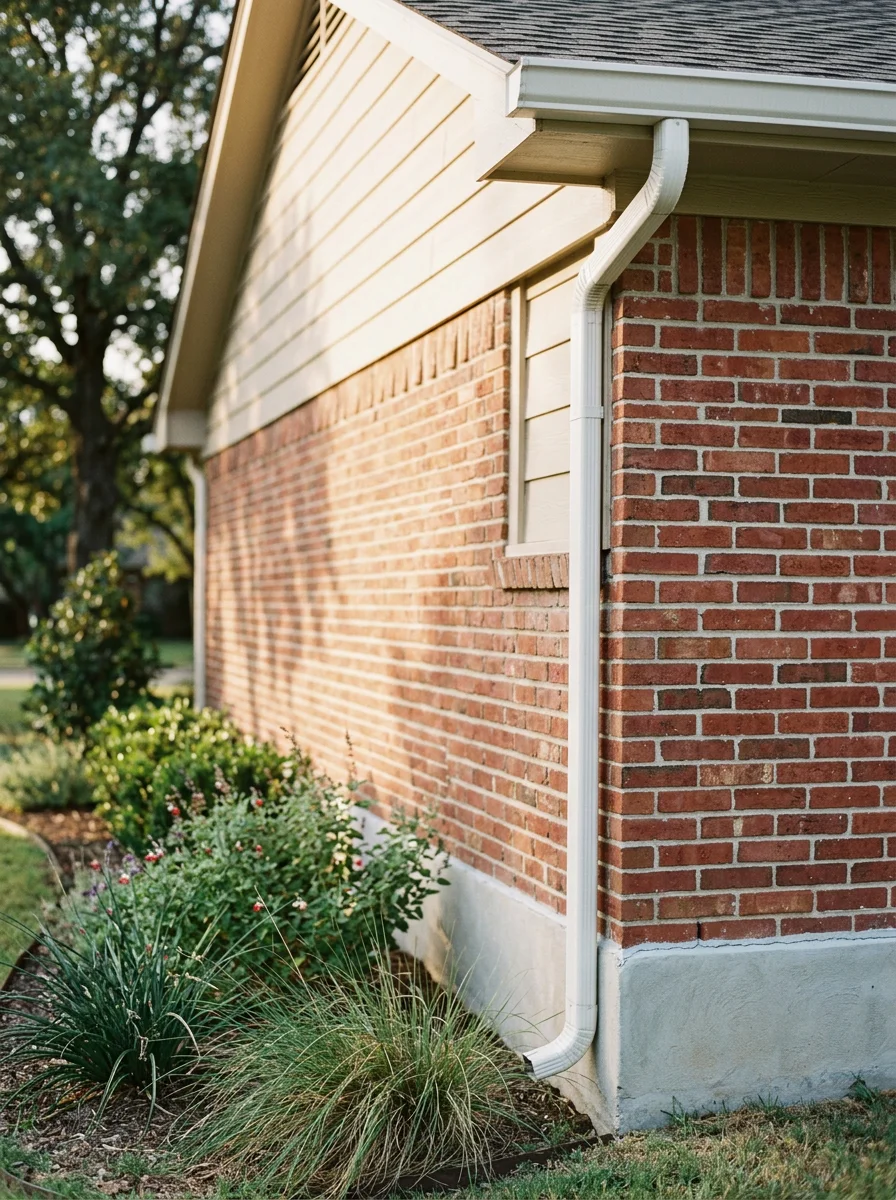 Close-up of quality craftsmanship on a Sherman home exterior, showing attention to detail and local building standards.